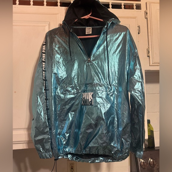 PINK Victoria's Secret Metallic Blue Jacket size xs - Picture 1 of 6